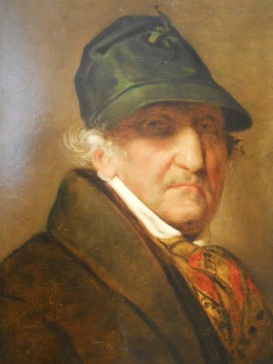 Friedrich von Amerling - Portrait of a old man with a black hat